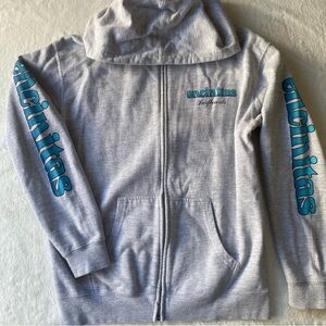 Encinitas Surfboards Hoodie Full Zip sweatshirt Gray Blue Youth Large Surf‎